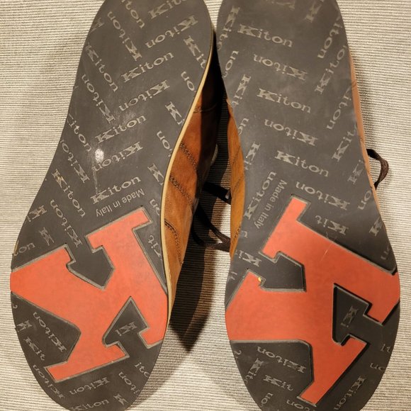 Mens Kiton calfskin trainers, size 8 - Picture 6 of 9